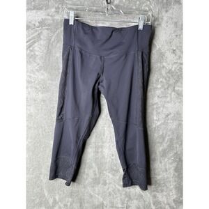 Champion Leggings Women's Large Mesh Crop Athletic Yoga Pants Gray